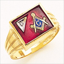 3rd Degree Masonic Blue Lodge Ring 10KT OR 14KT Solid Back, White or Yellow Gold, #187b