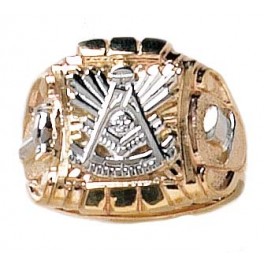Masonic Past Master Rings, 10KT or 14KT YELLOW OR WHITE GOLD, Open or Solid Back #1009