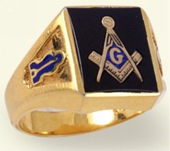 3rd Degree Masonic Blue Lodge Ring 10KT OR 14KT  Gold, Solid Back   #229