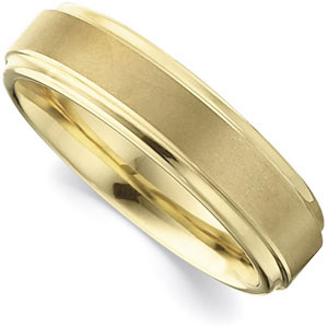6.3mm Dura Tungsten™ Gold Immersion Plated Ridged Band #39A