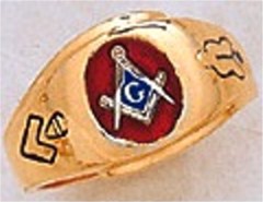 3rd Degree Masonic Blue Lodge Ring 10KT OR 14KT, Solid Back #213