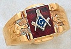 3rd Degree Masonic Blue Lodge Ring 10KT OR 14KT Gold, Solid Back  #233