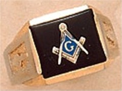 3rd Degree Masonic Blue Lodge Ring 10KT OR 14KT  Gold, Solid Back  #234