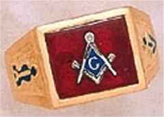 3rd Degree Masonic Blue Lodge Ring 10KT OR 14KT  Gold, Solid Back #242
