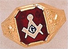 3rd Degree Masonic Blue Lodge Ring 10KT OR 14KT Gold, Solid Back  #243