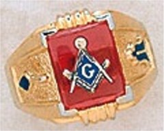 3rd Degree Masonic Blue Lodge Ring 10KT OR 14KT Gold, Solid Back  #240