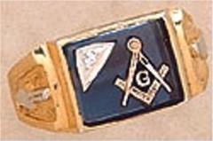 3rd Degree Masonic Blue Lodge Ring 10KT OR 14KT  Gold, Partial Closed Back   #246