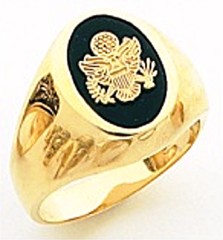 10KT or 14KT Army Ring, Solid Back, Yellow or White Gold #4109