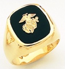 10KT or 14KT Marine Ring,  Solid Back, Yellow or White Gold #7020