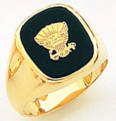 10KT or 14KT Navy Ring, Solid Back, Yellow or White Gold #4