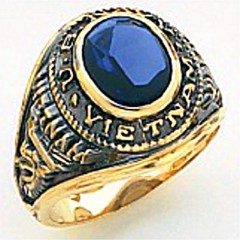 10KT or 14KT Navy VietNam Ring, Open Back, Yellow or White Gold #2