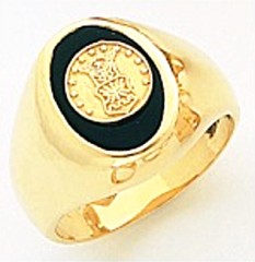 10KT or 14KT Air Force Ring, Solid Back, Yellow or White Gold #4