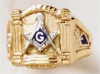 3rd Degree Masonic Blue Lodge Ring 10KT or 14KT White or Yellow  Gold, Solid Back #325