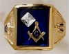3rd Degree Blue Lodge Masonic Ring 10KT or 14KT YELLOW OR WHITE Gold, Solid Back  #403