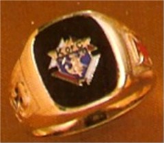 #54 Wefferling Berry Knights of Columbus Rings 10KT or 14KT Gold, Open Back , White or Yellow Gold