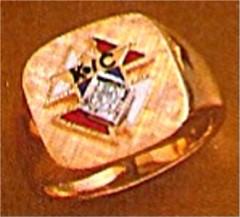 #55 Wefferling Berry Knights of Columbus Rings 10KT or 14KT Gold, Solid Back , White or Yellow Gold