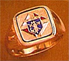 #63 Wefferling Berry Knights of Columbus Rings 10KT or 14KT Gold, Solid Back , White or Yellow Gold