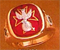 #64 Wefferling Berry Knights of Columbus Rings 10Kt or 14KT Gold, Open Back , White or Yellow Gold