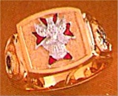 #65 Wefferling Berry Knights of Columbus Rings 10KT or 14KT Gold, Solid Back , White or Yellow Gold