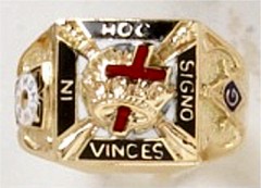 Knights Templar Rings 10K Shank with 14K Top or all 14K Gold, Open or Solid Back #1511