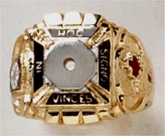 Knights  Templar Ring 10K or 14K Gold, Open or Solid Back #1517