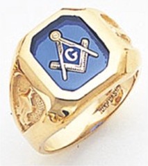 3rd Degree Masonic Blue Lodge Ring 10KT OR 14KT, Open or Solid Back, White or Yellow Gold, #106b