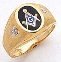 3rd Degree Masonic Blue Lodge Ring 10KT OR 14KT, Open Back, White or Yellow Gold, #110B