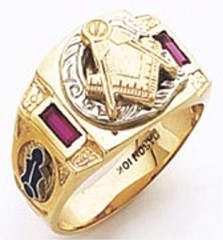3rd Degree Masonic Blue Lodge Ring 10KT OR 14KT, Solid Back, White or Yellow Gold, #103b