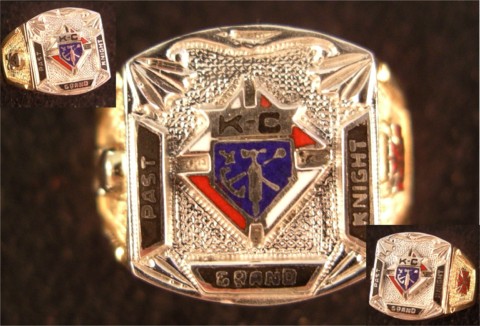 Knights of Columbus Rings,3rd Degree,Past Grand Knight 10KT or 14KT  Gold Open or Closed Back #1904