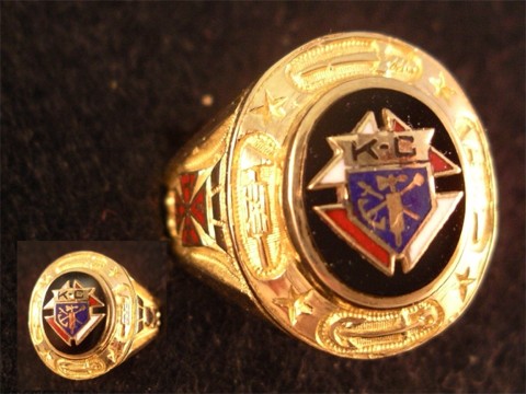 Knights of Columbus Ring,3rd Degree, 10KT or 14Kt Gold Open or Solid Back #1920