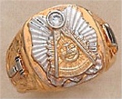 Masonic Past Master Rings, 10KT or 14KT  Gold, White or Yellow Gold, Solid Back #1007