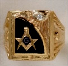 3rd Degree Masonic Ring 10KT OR 14KT  Open or Solid Back, White or Yellow Gold, #705