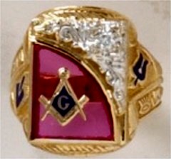 3rd Degree Blue Lodge Masonic Ring 10KT or 14KT Gold, Open or Solid Back .10CT Diamond  #410