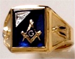 3rd Degree Masonic Ring 10KT OR 14KT Solid Back, White or Yellow Gold, #713