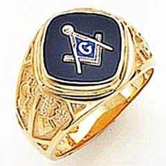 3rd Degree Masonic Blue Lodge Ring 10KT OR 14KT, Solid Back, White or Yellow Gold, #141b