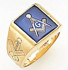 3rd Degree Masonic Blue Lodge Ring 10KT OR 14KT, Solid Back, White or Yellow Gold, #142b