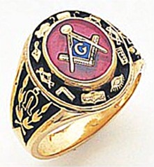 3rd Degree Masonic Blue Lodge Ring 10KT OR 14KT, Solid Back, White or Yellow Gold, #143b