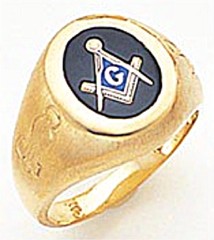 3rd Degree Masonic Blue Lodge Ring 10KT OR 14KT, Solid Back, White or Yellow Gold, #144b