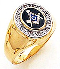 3rd Degree Masonic Blue Lodge Ring 10KT OR 14KT, Solid Back, White or Yellow Gold, #148b
