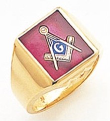 3rd Degree Masonic Blue Lodge Ring 10KT OR 14KT, Solid Back, White or Yellow Gold, #150b