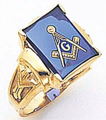 3rd Degree Masonic Blue Lodge Ring 10KT OR 14KT, Open or Solid Back, White or Yellow Gold, #152b