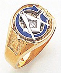 3rd Degree Masonic Blue Lodge Ring 10KT OR 14KT, Solid Back, White or Yellow Gold, #155b