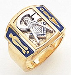 3rd Degree Masonic Blue Lodge Ring 10KT OR 14KT, Solid Back, White or Yellow Gold, #156b