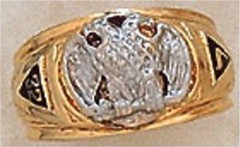 Scottish Rite Rings, 10 KT or 14Kt Gold, Hollow Back  #1119