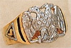 Scottish Rite Rings, 10 KT or 14KT Gold, Solid Back,  #1118