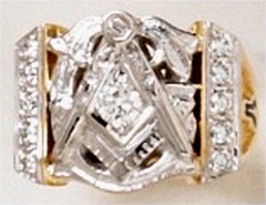 3rd Degree Masonic Blue Lodge Ring 10KT or 14KT Gold, Solid Back #319aa