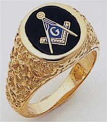 3rd Degree Masonic Blue Lodge Ring 10KT OR 14KT, Solid Back , Nugget, White or Yellow Gold, #112b