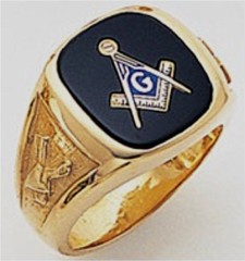 3rd Degree Masonic Blue Lodge Ring 10KT OR 14KT, Solid Back, White or Yellow Gold, #113B