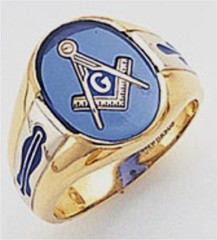 3rd Degree Masonic Blue Lodge Ring 10KT OR 14KT, Open Back, White or Yellow Gold, #114B