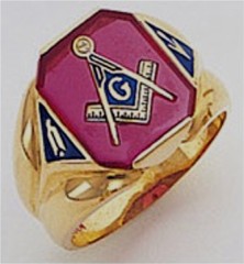 3rd Degree Masonic Blue Lodge Ring 10KT OR 14KT, Open Back, White or Yellow Gold, #117b